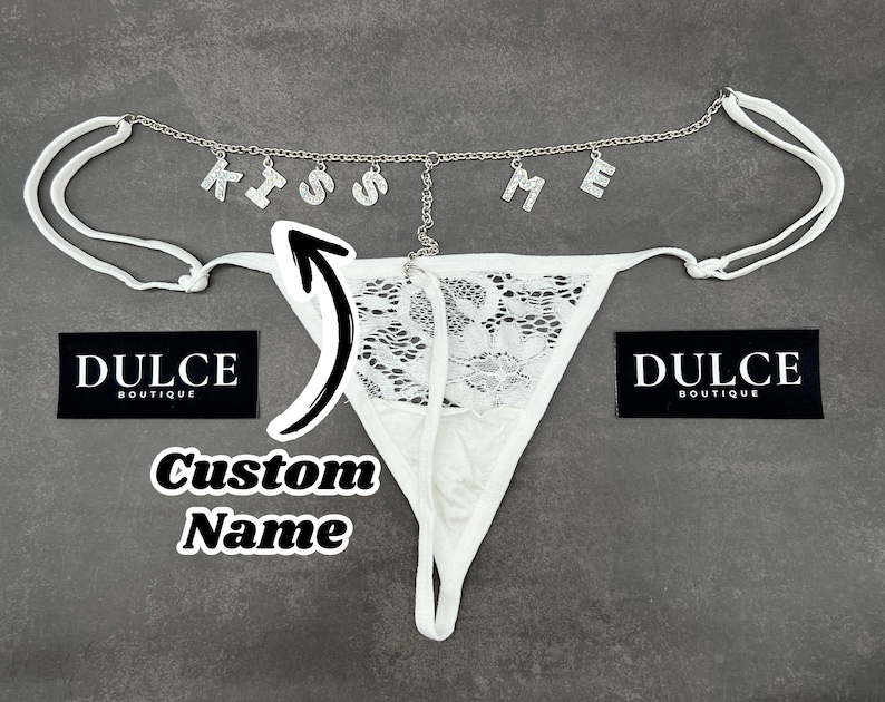 Tanga personalizada, tanga personalizada con tu nombre, tanga personalizada, regalo para pareja, regalo para esposo, regalo para novio imagen 1