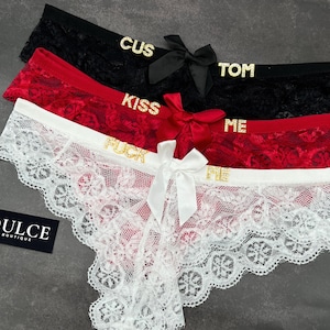 Custom Name Thong, Personalised Name Thong, Anniversary Gift, Gift for Him, Couple Gift