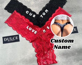 Tanga con nombre personalizado, tanga personalizada con tu nombre, bikini personalizado, regalo para pareja, regalo para esposa, regalo para el mes de la mujer.