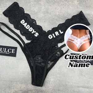 Custom Name Lace Thong, Personalised Name Thong, Custom Name Thong,Custom Thong