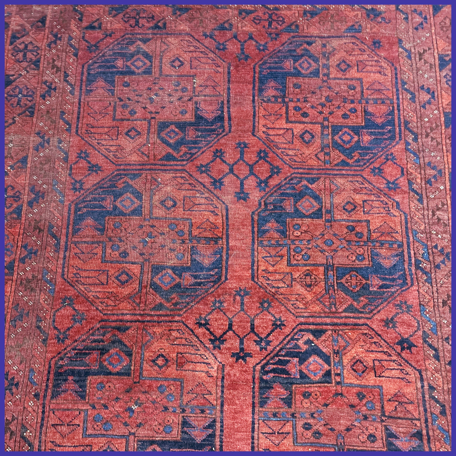 Antique Handmade Rug 4x9 Ersari Area Rug Living Room Rug Vintage Rug ...