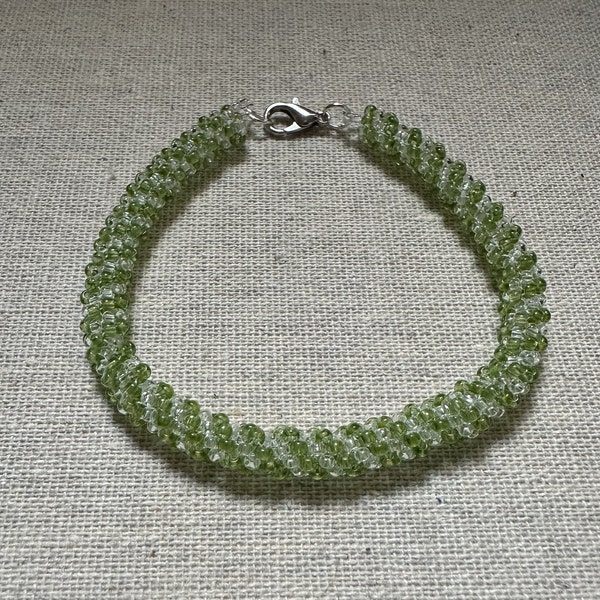 Bracelet résille tubulaire, bracelet de perles de rocaille, style torsadé