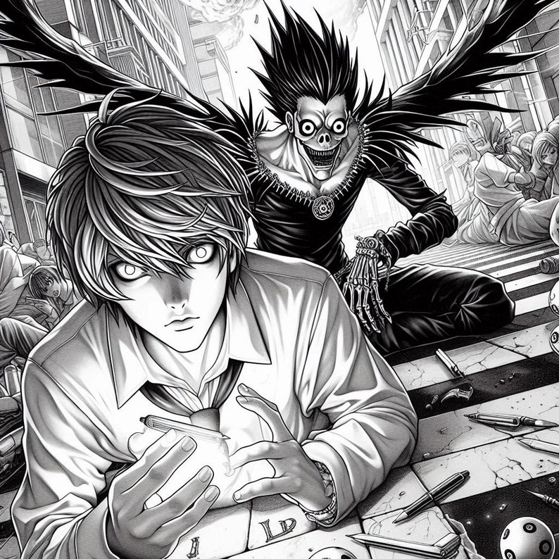 Anime Coloring Book Death Note Coloring Book Based on Death Note ...