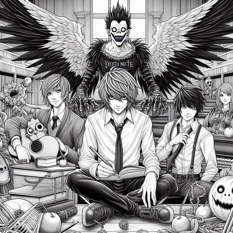Anime Coloring Book Death Note Coloring Book Based on Death Note ...