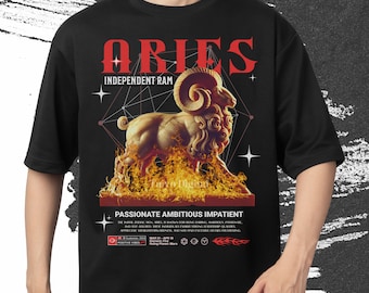 Aries Zodiac PNG: Urban Streetwear Design (Digital Download)