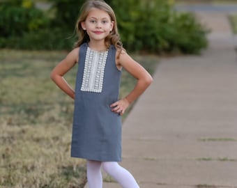 Girls A Line Dress Pattern - Reversible - Easy to Sew - 2 3 4 5 6 years dress pattern download