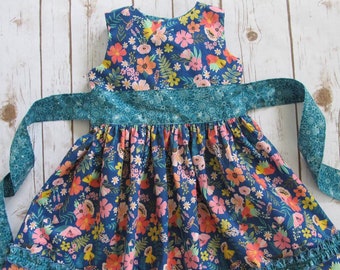 Girls Dress Pattern - Perfect Party Dress - Classic Girls Pattern with Sash - PDF Sewing Pattern Download