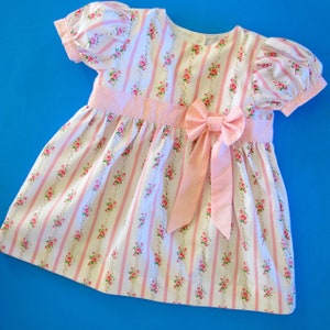Baby Sewing Pattern - Classic Puff Sleeve Dress Sewing Pattern 0 to 24 months - Baby&#39;s Party Dress Pattern for Instant Download