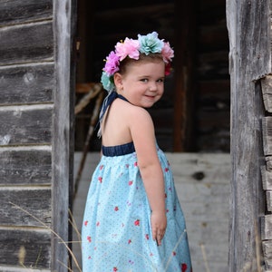 Toddler Dress Pattern Halter or Cross Back Sun Dress Toddler Maxi Dress Pattern 12 months to 10 years PDF Digital Sewing Pattern image 5