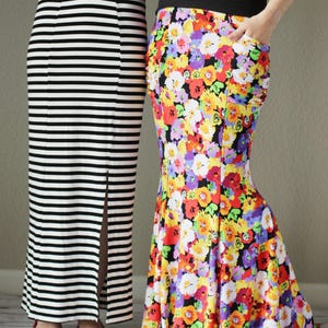 Maxi Skirt Pattern for Women - Mermaid Maxi Skirt with Pockets - Flared and Straight - size 0 to 26 - Print and Projector Files