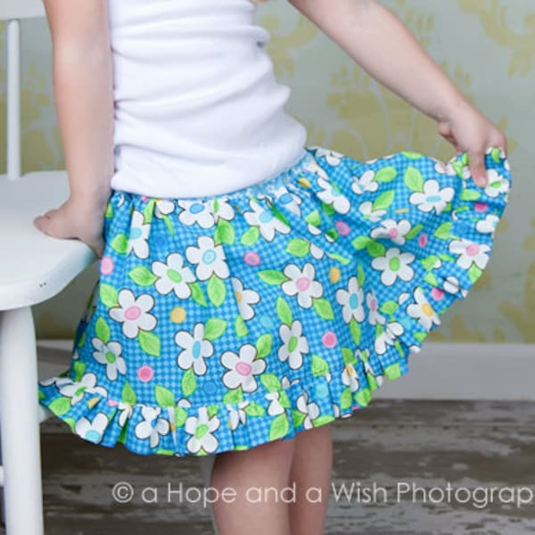 Twirl Skirt Pattern optional Built In Bloomers / Girls Twirl Skirt Sewing Pattern / Girls Skirt Pattern PDF / PDF sewing pattern