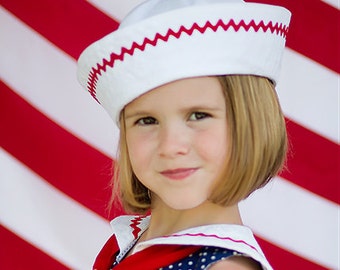 Sailor Hat Pattern - PDF sewing pattern - boys girls baby sailor hat pattern newborn to 8