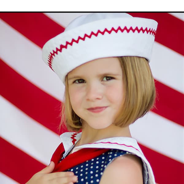 Sailor Hat Pattern - PDF sewing pattern - boys girls baby sailor hat pattern newborn to 8