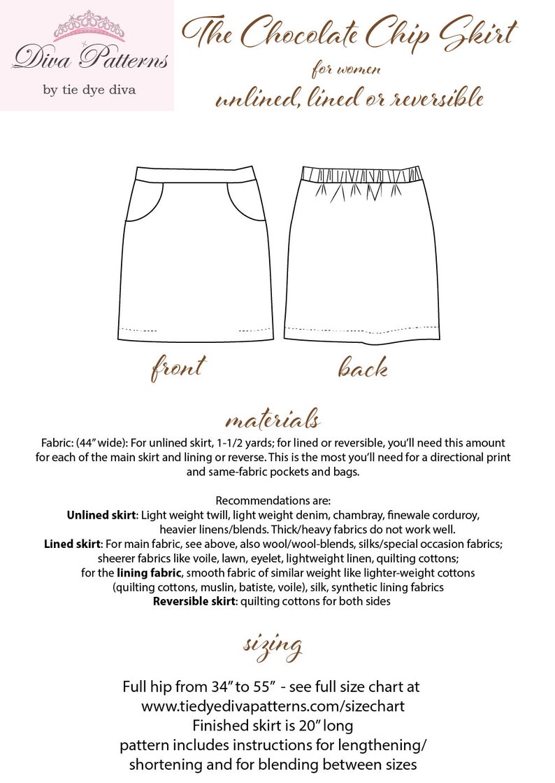 Easy Skirt Pattern for Women A Line Skirt With Pockets - Etsy