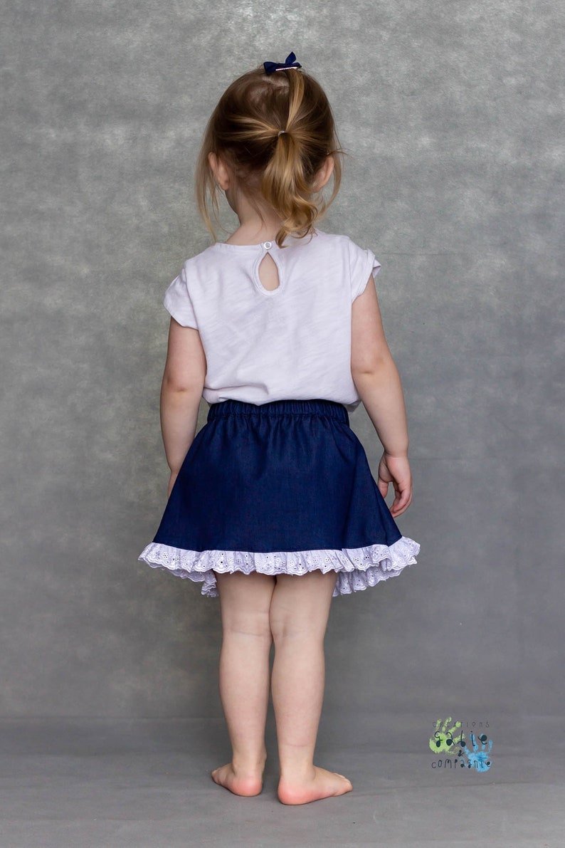 Girls Skirt Pattern 2 to 8 years, Easy to Sew Pull On Panel Skirt, downloadable sewing pattern image 3