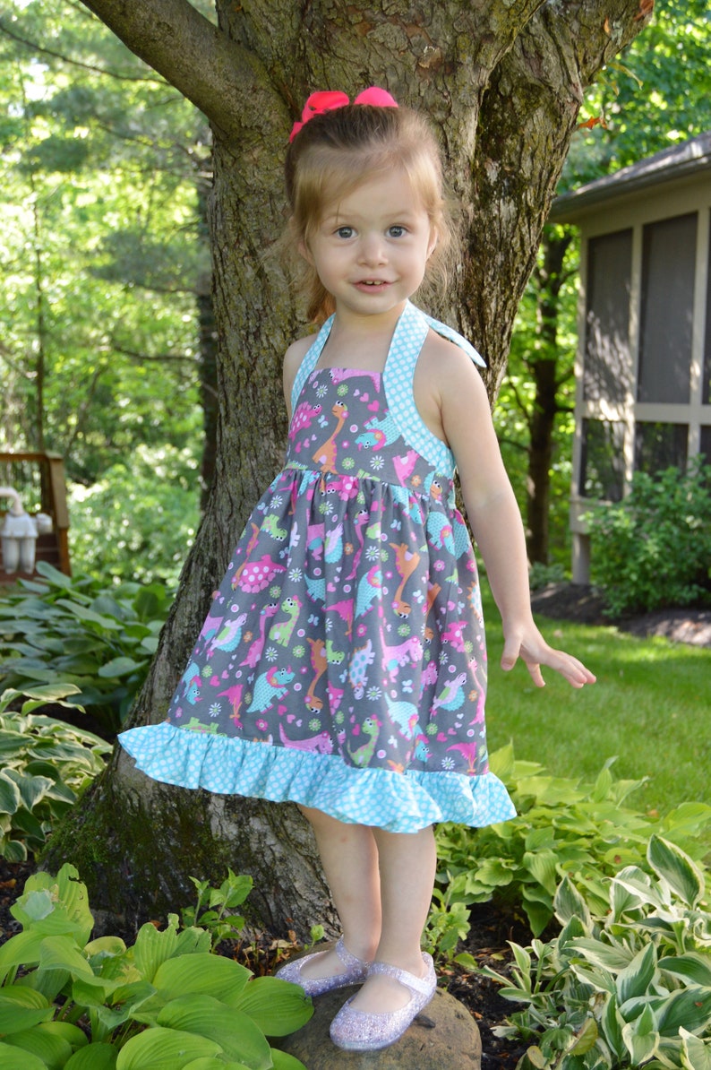 Girls Summer Dress Pattern PDF Cross Back or Halter Straps - Etsy