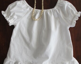 Girl Peasant Top Pattern, Long and Short Sleeves Sewing Pattern - 2 to 10 years