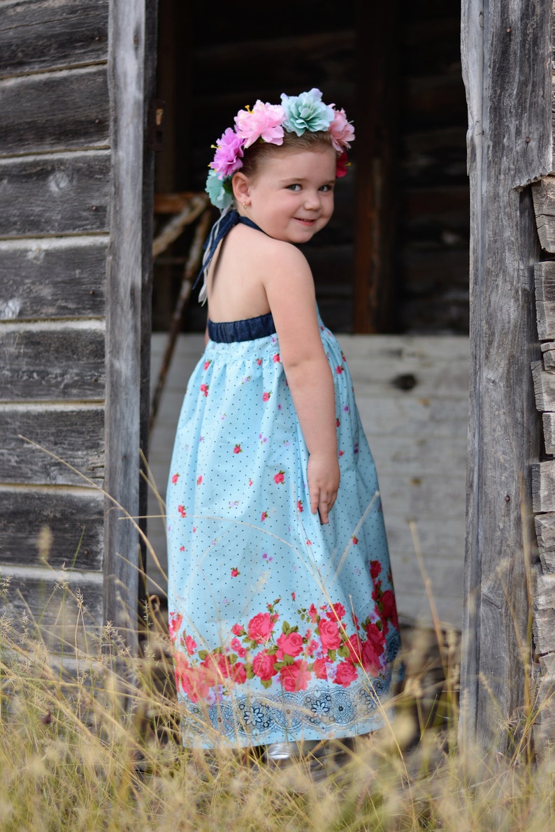 Toddler Dress Pattern Halter or Cross Back Sun Dress Toddler Maxi Dress Pattern 12 months to 10 years PDF Digital Sewing Pattern image 5