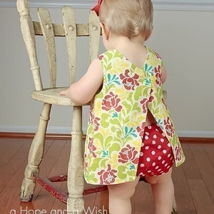 Baby Dress Pattern with Open Back, Easy Downloadable Sewing Pattern, Reversible Dress Pattern for Baby dress only image 2