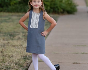 A-Line Dress Pattern for Girls - Reversible Aline Dress Sewing pattern - Digital Sewing Pattern for Instant Download