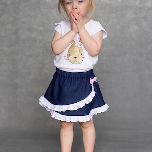 Girls Skirt Pattern 2 to 8 years, Easy to Sew Pull On Panel Skirt, downloadable sewing pattern image 2