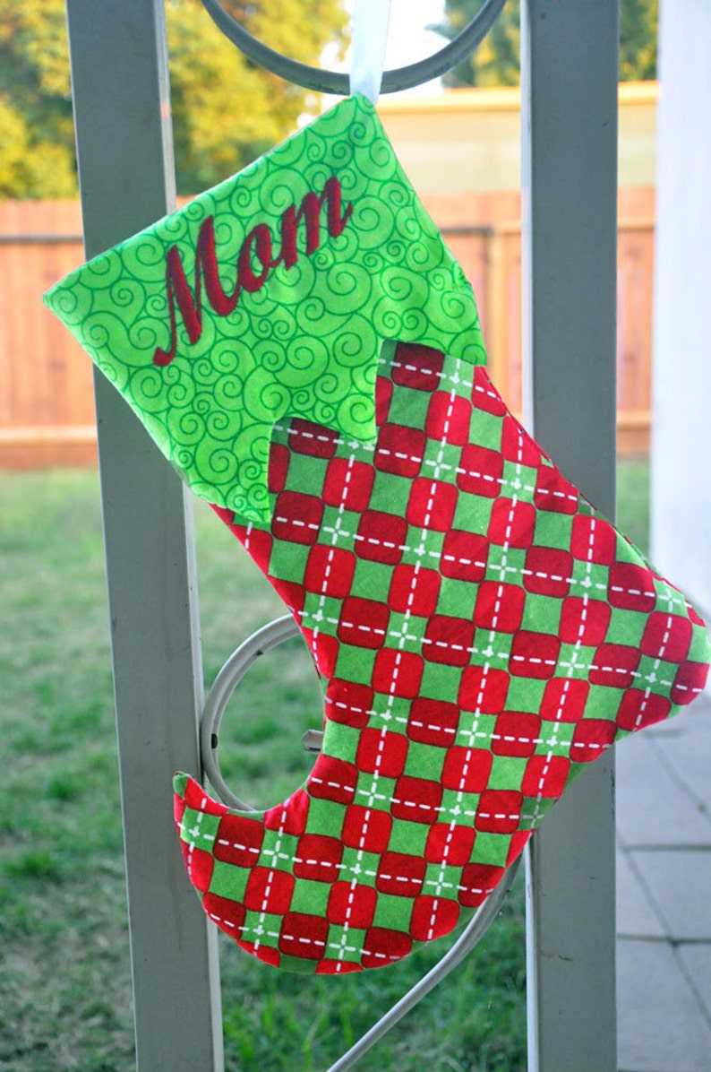 Stocking Sewing Pattern 2 styles, 2 sizes Elf and Traditional PDF Christmas Pattern image 3