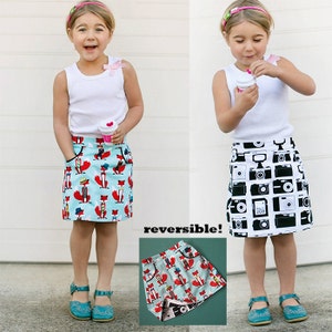 The Potato Chip Skirt Pattern Girls A Line Skirt Pattern with Pockets Reversible Skirt Pattern for Digital Download PDF image 2