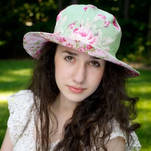 Womens Sun Hat Pattern - Reversible Sunhat Pattern for Ladies - Downloadable PDF Hat Sewing Pattern