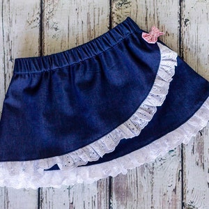 Girls Skirt Pattern 2 to 8 years, Easy to Sew Pull On Panel Skirt, downloadable sewing pattern image 1