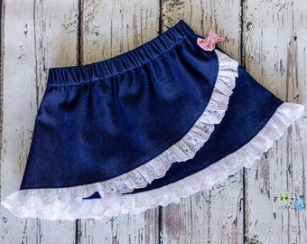 Girls Skirt Pattern 2 to 8 years, Easy to Sew Pull On Panel Skirt, downloadable sewing pattern