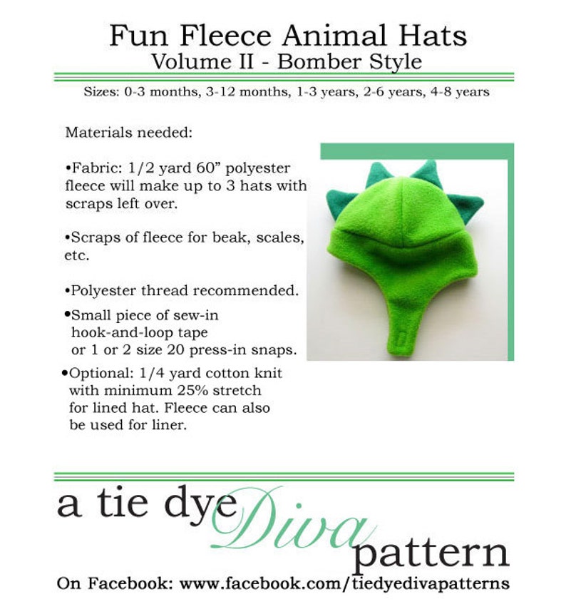 Chinstrap Fleece Hat Pattern for Kids Dinosaur, Bee and more Fleece Hat Sewing Pattern PDF image 5