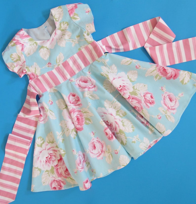 Girls Twirl Dress Pattern Tulip Sleeves Circle Skirt and Etsy