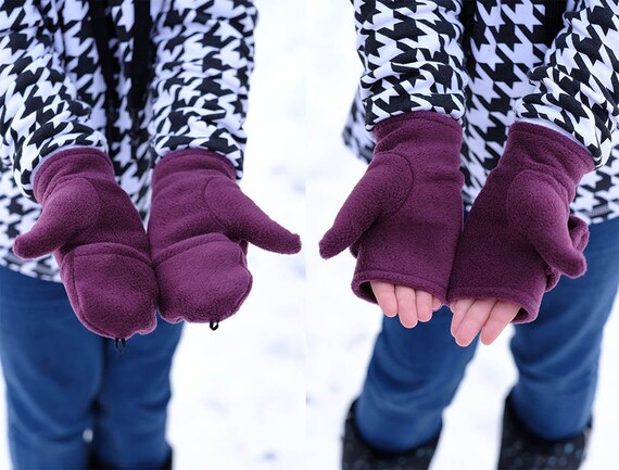 Fleece Gloves Sewing Pattern Convertible Mittens Fingerless