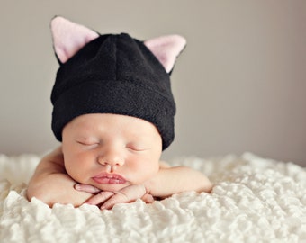 Baby Hat Pattern - Bunny Cow Cat Bear Devil Horns - Baby Hat Sewing Pattern PDF