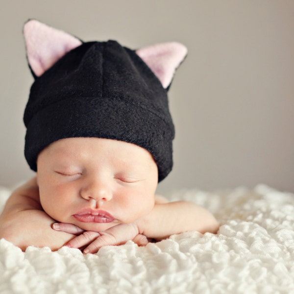 Baby Hat Pattern - Bunny Cow Cat Bear Devil Horns - Baby Hat Sewing Pattern PDF