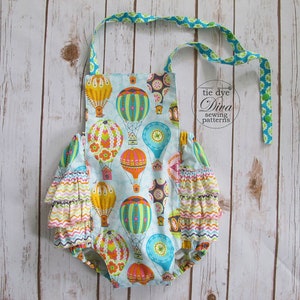 Patrón de costura de mameluco para bebé PDF Descarga digital - Traje de sol para bebé niño o niña - Patrón de traje de sol para bebé Recién nacido a 24 meses