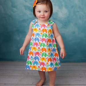 Reversible Baby Dress Pattern PDF The Perfect A Line Dress Pattern for Baby and Toddler 0 to 24 months digital sewing pattern image 2