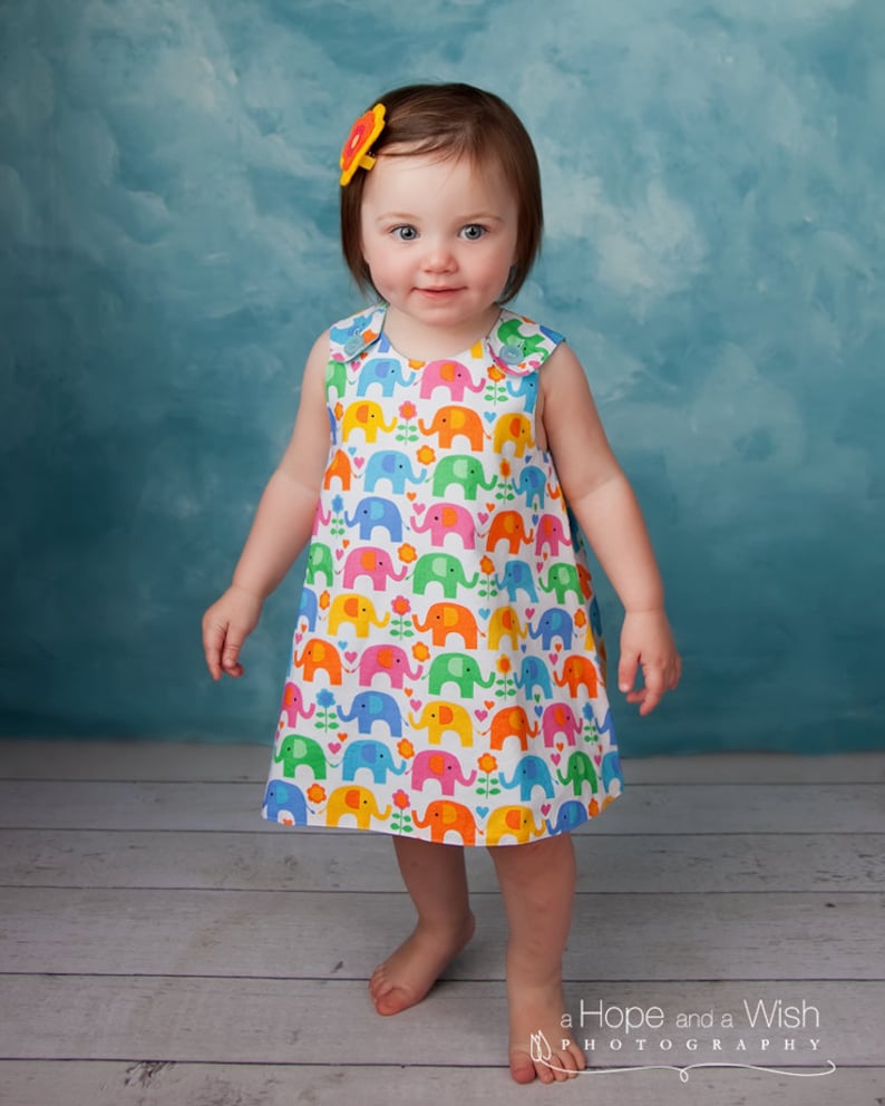 Reversible Baby Dress Pattern PDF The Perfect A Line Dress Pattern for Baby and Toddler 0 to 24 months digital sewing pattern image 2