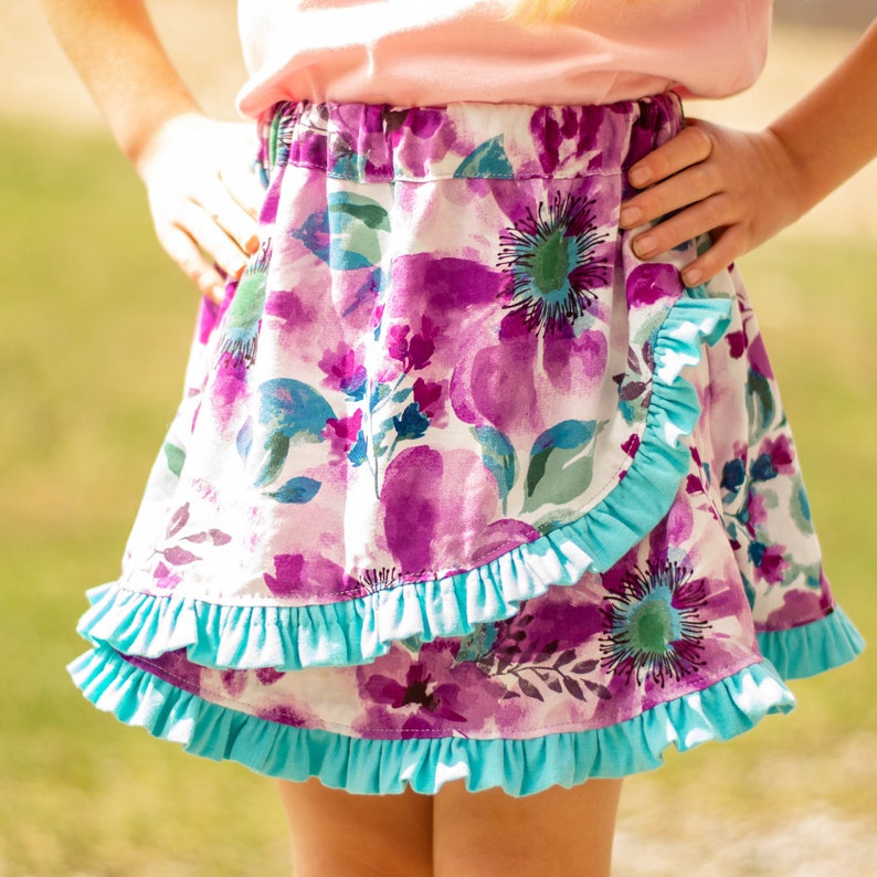 Girls Skirt Pattern 2 to 8 years, Easy to Sew Pull On Panel Skirt, downloadable sewing pattern image 5