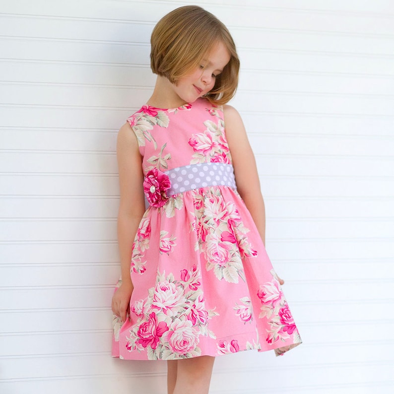 Girls Dress Pattern Perfect Party Dress Classic Girls Pattern with Sash PDF Sewing Pattern Download image 4