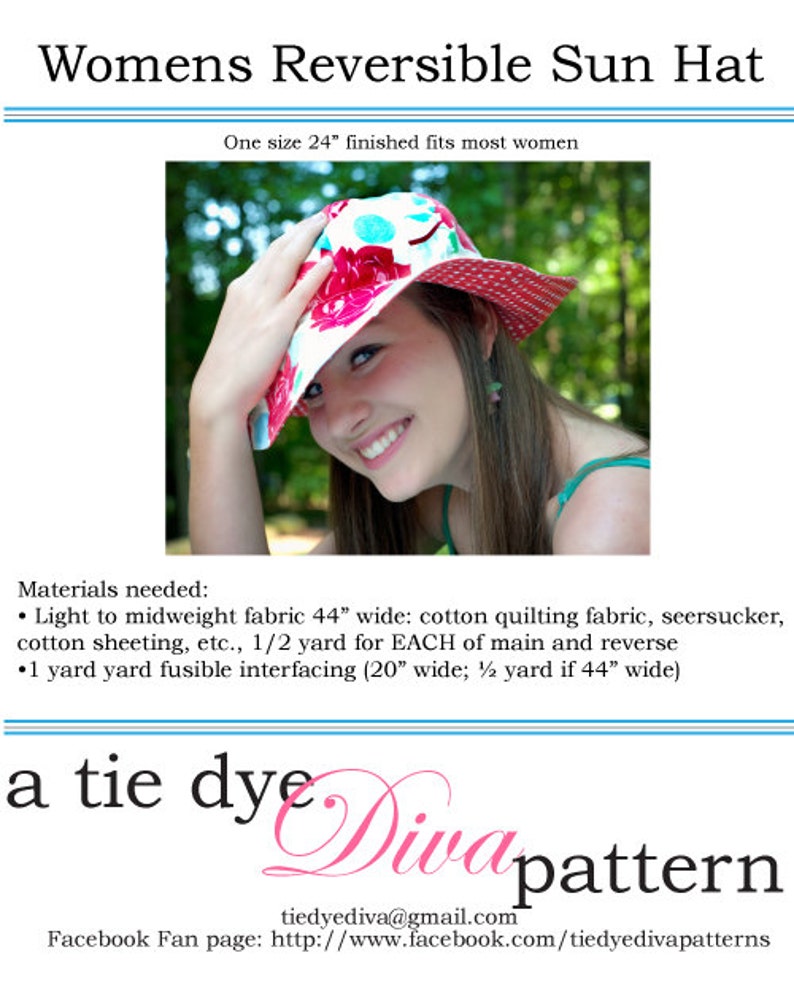 Womens Sun Hat Pattern Sewing Pattern Womens Hat Pattern Etsy