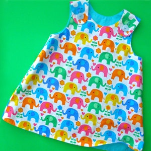 Wendbares Baby Kleid Schnittmuster PDF - Das perfekte A Linie Kleid Schnittmuster für Baby und Kleinkind 0 bis 24 Monate - digitales Schnittmuster