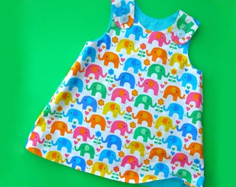 Reversible Baby Dress Pattern PDF - The Perfect A Line Dress Pattern for Baby and Toddler 0 to 24 months - digital sewing pattern