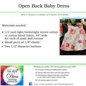 PDF Sewing Pattern, Dress PDF Sewing Pattern, pdf Sewing Pattern for Baby, Reversible Dress Sewing Pattern pdf image 5