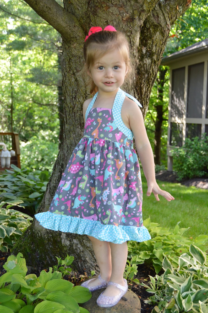 Toddler Dress Pattern Halter or Cross Back Sun Dress Toddler Maxi Dress Pattern 12 months to 10 years PDF Digital Sewing Pattern image 6