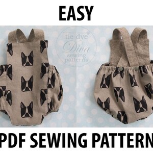 Baby Romper Sewing Pattern PDF Digital Download Baby Boy or Girl Sunsuit Infant Sun Suit Pattern Newborn to 24 months image 2