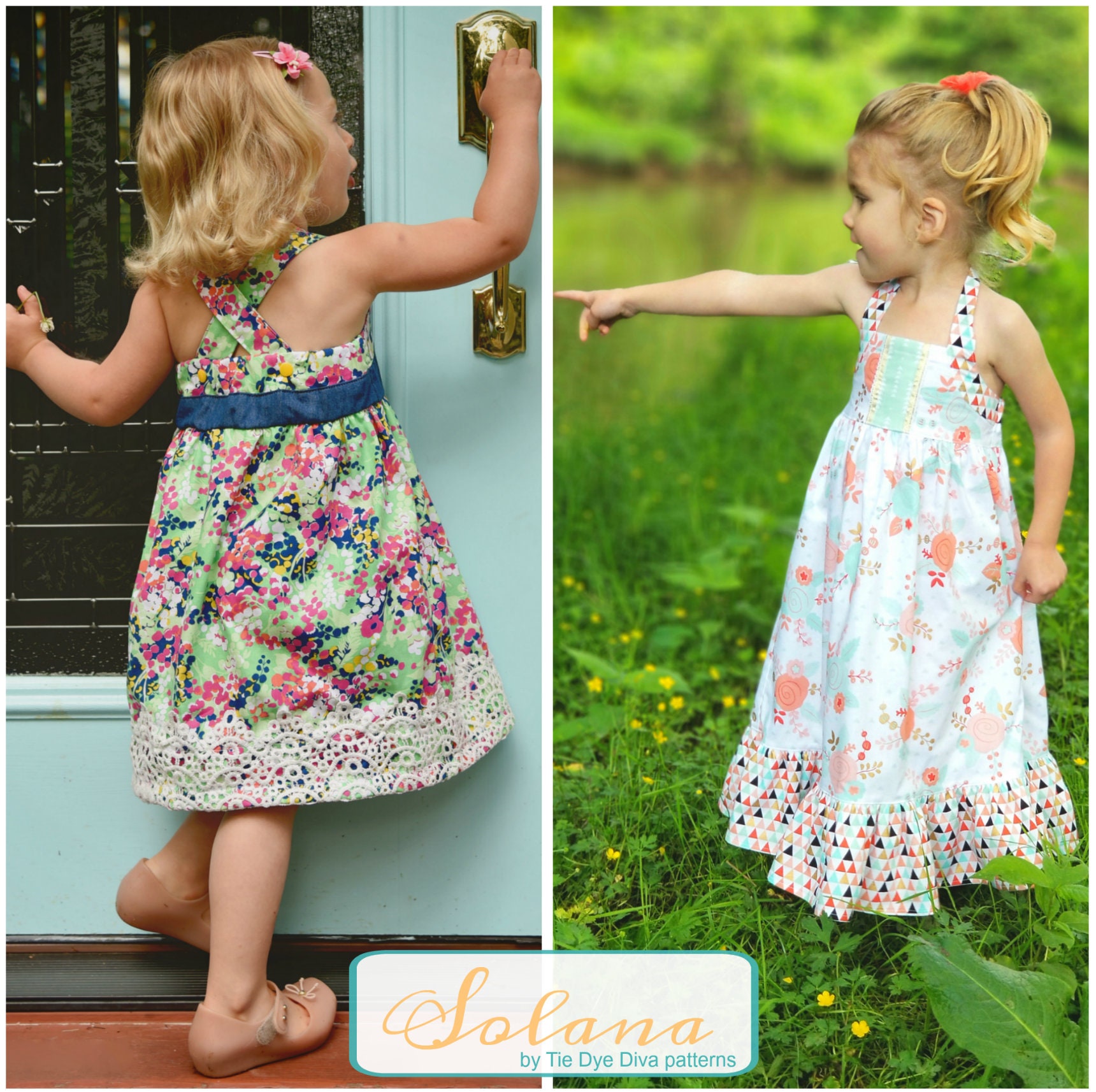 Girls Summer Dress Pattern PDF Cross Back or Halter Straps Dress Sewing  Pattern Download 12 Months to 9/10 