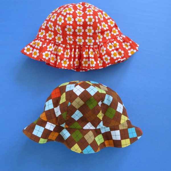 Sun Hat Pattern for baby, boy, girl, children, easy to sew, reversible - for Instant Download - Digital PDF Sewing Pattern