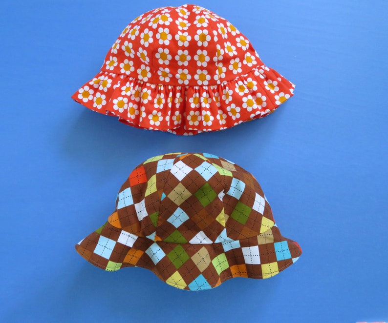 Sun Hat Pattern for baby, boy, girl, children, easy to sew, reversible for Instant Download Digital PDF Sewing Pattern image 1