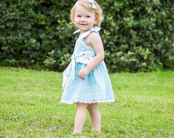 PAPER SEWING PATTERN Back Bow Sash Summer DRESS Baby girl toddler spanish style 